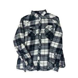 Reclaim by Buckle Men’s Flannel Shirt XL Black White Plaid Button Front L?S